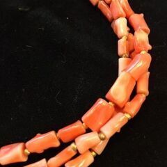 ピンクサンゴ3本ねじりネックレス