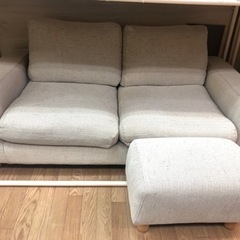 【リサイクルサービス八光　田上店　配達・設置OK】クリーム　2人掛けカウチソファー リサイクルサービス八光 田上店 配達・設置OK】クリーム 2人掛けカウチ