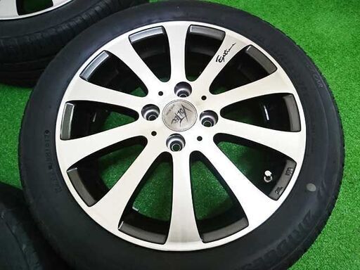 タイヤ、ホイール 軽カー ガリ無し VOLTEC製 15インチアルミ付 BS 