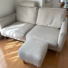 2.5人がけソファー ケユカ オットマン、ヘッドレストセット