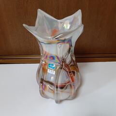 【未使用】artglassアートグラス 花瓶 フラワーベース 昭...