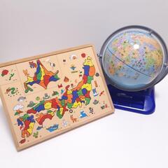【取引中】『知育玩具』木製日本地図パズル&地球儀