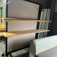 キャスター・棚付きミラー 引き取り限定　幅128×高さ173 総額68万