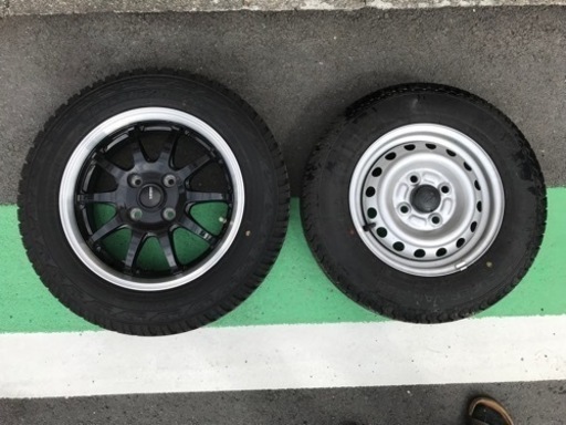 値下げしました！軽トラ用アルミホイールタイヤ4本セット（中古 
