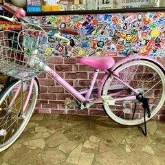中古自転車　20インチ　ピンク　子供自転車