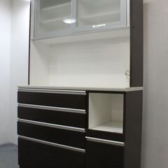 NITORI/ニトリ レジューム ソフトクローズ  幅120 キッチンボード ハイタイプ ダークブラウン 2019年製   中古家具 店頭引取歓迎 R5860)
