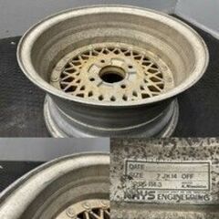旧車ホイール RAYS VOLK RACING レイズ ボルクレーシング 14インチ 2本 7J4HPCD114.3約+2 メッシュ 当時物 希少　(VHV242)クレジットカード QRコード決済可能