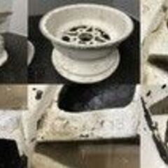 旧車ホイール WORK Equip ワーク エクイップ 社外ホイール 13インチ 2本 7J4HPCD114.3+4 リペアベース 当時物　(VHV244)クレジットカード QRコード決済可能