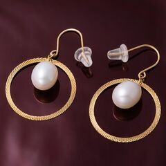 K18 淡水真珠 ループピアス 品番p22-50 K18 淡水真珠 ループピアス 品番p22-50