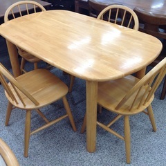 ナチュラル 木製 ダイニング5点セット【9650057】 ナチュラル 木製 ダイニング5点セット【9650057】