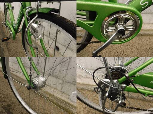 自転車 ☆キレイ 6段変速&LEDオートライト ママチャリ 中古自転車 415