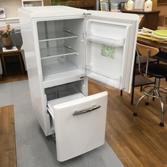 S183e angle 【右開き】149L 2ドア レトロインバータ―冷蔵庫 ホワイト 