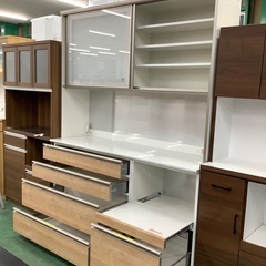 家具ならトレファク吉川店！！ 綾野製作所(AYANO) レンジボード 2枚スライド 扉 ホワイト×ナチュラル キズ有