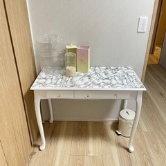 【ネット決済】化粧台 テーブル デスク 大理石柄