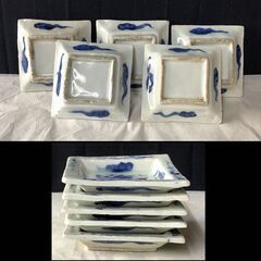 「お取引中」F073 清朝 染付 小皿 五枚 唐物 中国古陶磁 中国古玩