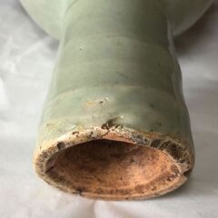 e1378 青磁 馬上杯 木箱入り 唐物 七官青磁 酒器 中国古陶磁