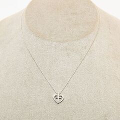 K18WG/K14WG ダイヤモンド ネックレス (クロス&ハート) 品番n21-97