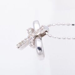 K18WG/K14WG ダイヤモンド ネックレス (クロス&ハート) 品番n21-97