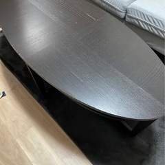 IKEA コーヒーテーブル　楕円型　ローテーブル　茶色