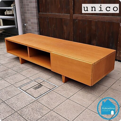 unico(ウニコ) CORSO(コルソ)シリーズ TVボードです！オーク材のナチュラルな質感と北欧スタイルのシンプルなデザインで、どのようなお部屋・インテリアにも合わせやすいAVボード♪CD429