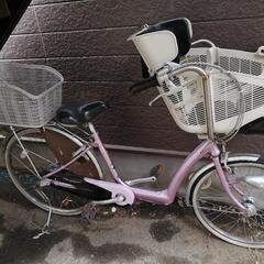 ピンクの前こども乗せ自転車