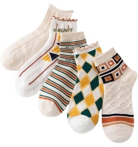 靴下 レディース かわいい 北欧チックな 靴下 ファンキー 個性派デザイン ハイクルー丈 ソックス 5足セット 22 24cm 福岡 ショップ 久留米の家電の中古あげます 譲ります ジモティーで不用品の処分