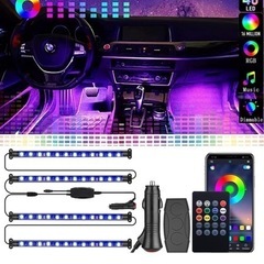 【ネット決済・配送可】車用 テープライト 48LED RGB 2...