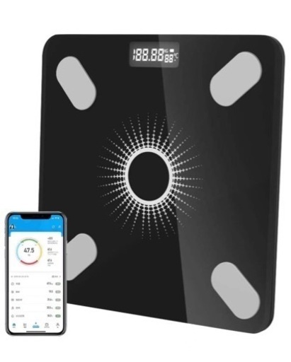 新品太陽光充電 スマート 体組成計 スマホ連動 体脂肪計Bluetooth対応