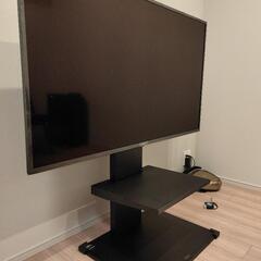 テレビスタンド WALL V2 ロータイプ 棚板付き 32～60V型対応 キャスター付きテレビスタンド WALL V2 ロータイプ