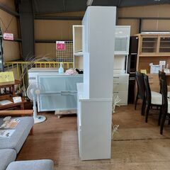 ニトリ　ソレル１００ＫＢ　３枚扉キッチンボード　２０２１年製　白　食器棚【愛品倶楽部柏店】
