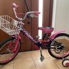 子供自転車　18インチ　ピンク×ブラック