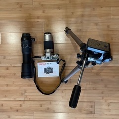 3点セットカメラ、望遠レンズ、三脚