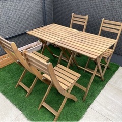 《美品》屋外用テーブル椅子セット IKEA ASKHOLMEN