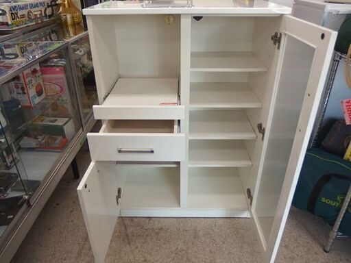 ニトリ ミドルレンジボード ホワイト エナメル調 幅80cm 
