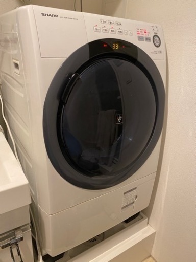 シャープ ES-S7B-WR ドラム式洗濯乾燥機 ホワイト系 [洗濯7.0kg /乾燥3.5kg /ヒーター乾燥(水冷・除湿タイプ) /右開き]