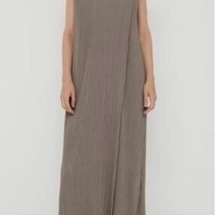 M_】PLEATS ドレス/ダークブラウン