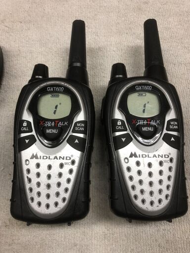 ミッドランド　トランシーバー　MIDLAND GXT600　2台セット　充電スタンド＆ACアダプター付き　チョイ難アリ中古＆現状渡し