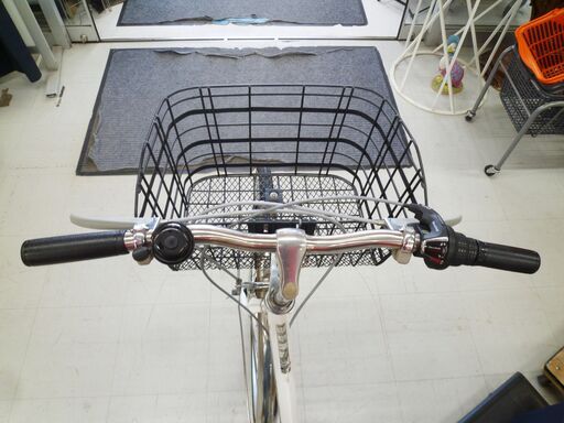 自転車 27インチ 6段変速 カゴ付き WISTERIA ホワイト 白色 ママチャリ 苫小牧西店