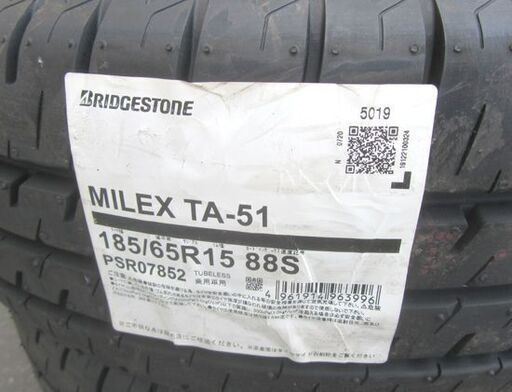 185/65R15 88S 4本 ブリヂストンタイヤ MILEX TA-51 2019年製