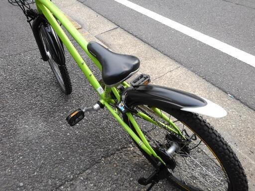 中古子供自転車2035 前後タイヤ新品！ 22インチ 6段ギヤ LED