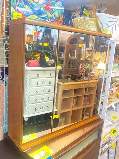 三面鏡キャビネット 横幅85cm ラック 棚 収納 ミラー 壁掛け 壁付け★買取帝国 志木店