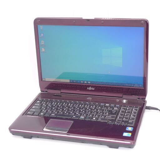 中古良品 日本製 15型 Wi-Fi有 紫 ノートパソコン FUJITSU 富士通 NF/G50 Core i3 4GB 500G DVDマルチ 無線 Windows10 Office