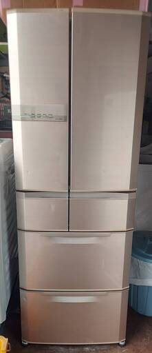 ☆！【一般お客様も！会員価格￥16000】MITSUBISHI 445㍑6ドア冷蔵庫 家電 2010年製 MR-E45R-F1型 幅65cmｘ奥行66cmｘ高さ182cm 【BE064】