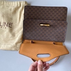 取引終了>【CELINE】 ガンチーニ ダブルフラップ マカダム柄