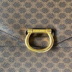 ✨美品✨セリーヌ マカダム ガンチーニ ダブルフラップ ハンドバッグ ブラウン CELINE セリーヌ マカダム ショルダーバッグ ブラウン ガンチーニ