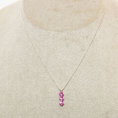 K18WG 3連ルビー ネックレス 品番n21-98