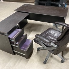 L字オフィスデスクと椅子のセット