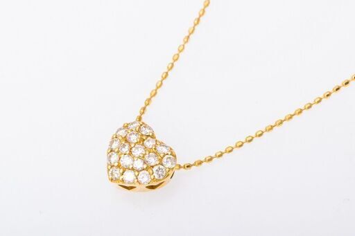 K18 ダイヤモンド ネックレス (ハートモチーフ) 品番n21-102