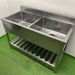 業務用　ステンレス　2層シンク流し台　店舗　飲食店　W1200xD600xH800mm 業務用 ステンレス 2槽シンク流し台 店舗 飲食店 厨房