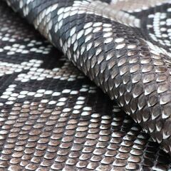 ヘビ革 本革 背革 ダイアモンドパイソン A4×2サイズ保証 ナチュラルカラー